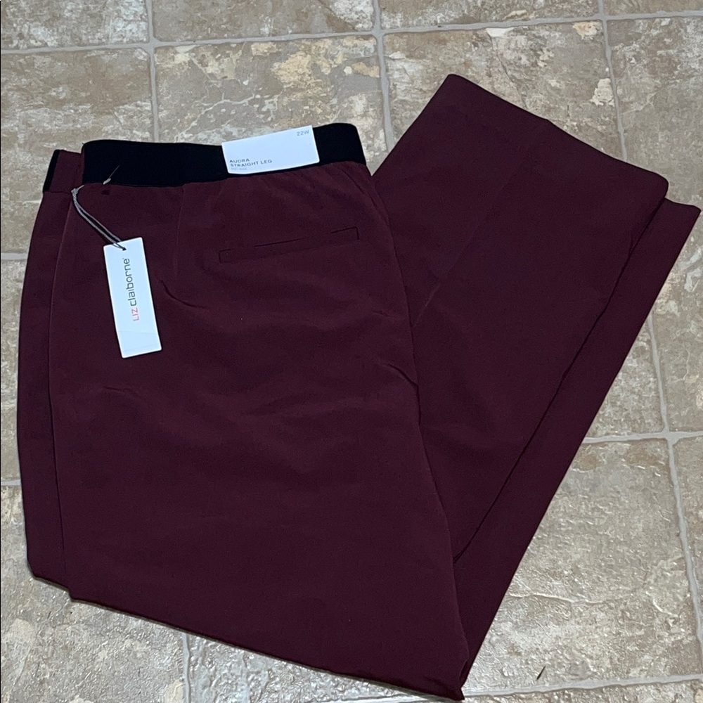 **Last chance!** NWT Liz Claiborne Women's Burgundy Straight Leg Pants